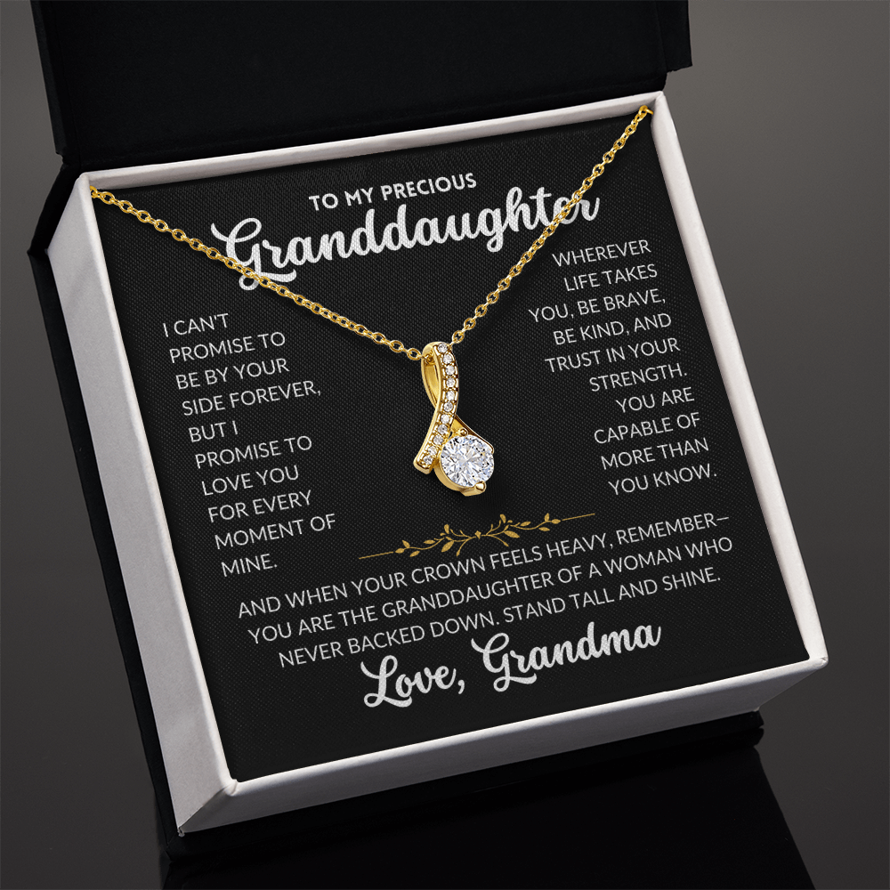 Serene Grace Necklace - For Granddaughter, From Grandma (Black Background)