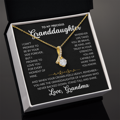 Serene Grace Necklace - For Granddaughter, From Grandma (Black Background)