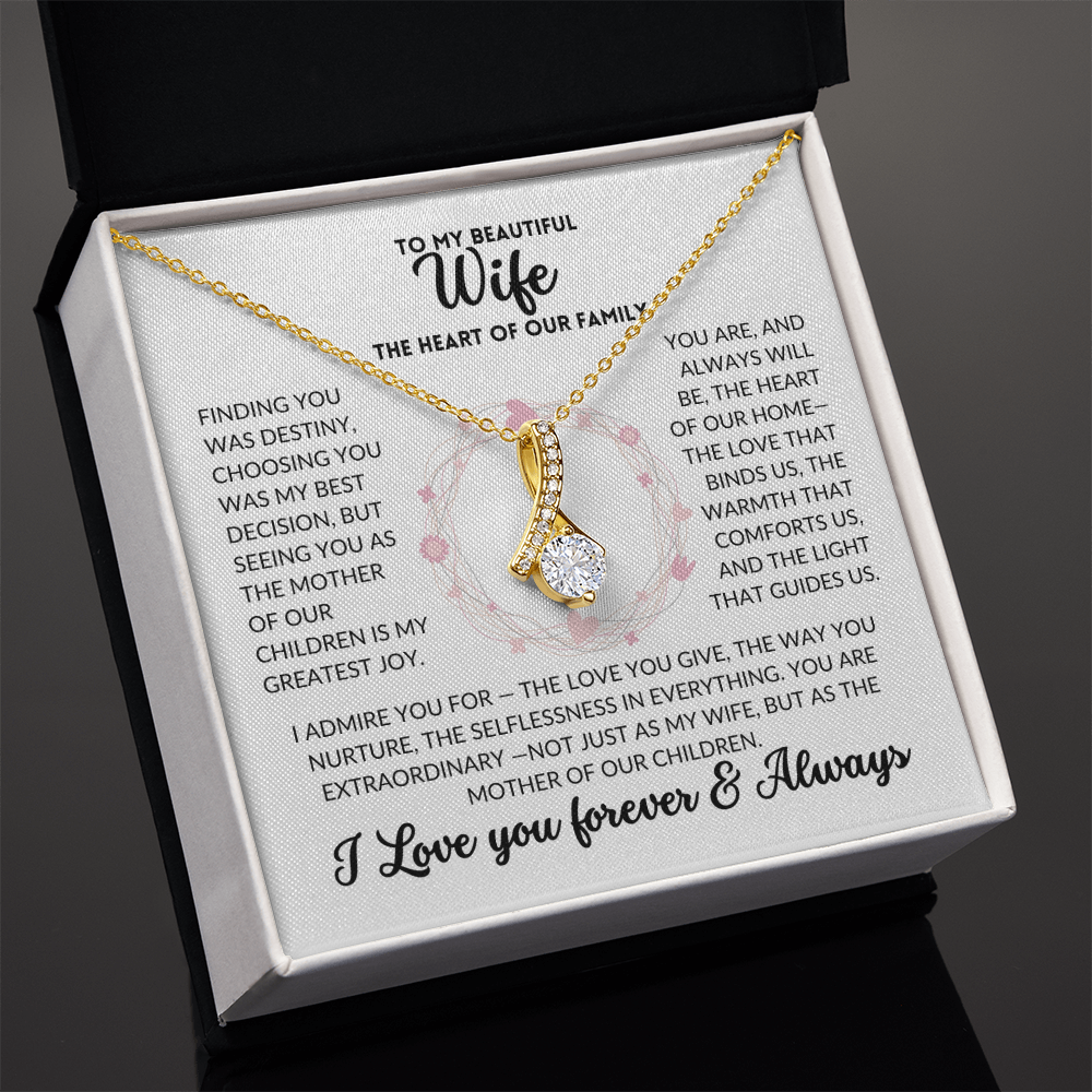 Serene Grace Necklace - To My Wife, The Best Mom (White Background)