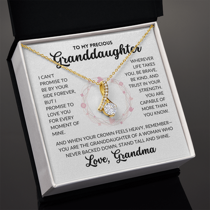 Serene Grace Necklace - To My Granddaughter, From Grandma (White Background)