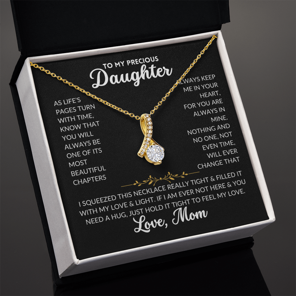 Serene Grace Necklace - To My Daughter, From Mom (Black Background)
