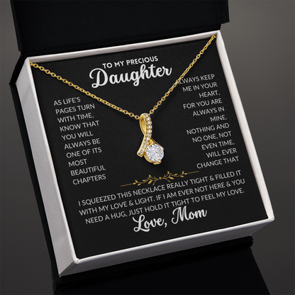 Serene Grace Necklace - To My Daughter, From Mom (Black Background)