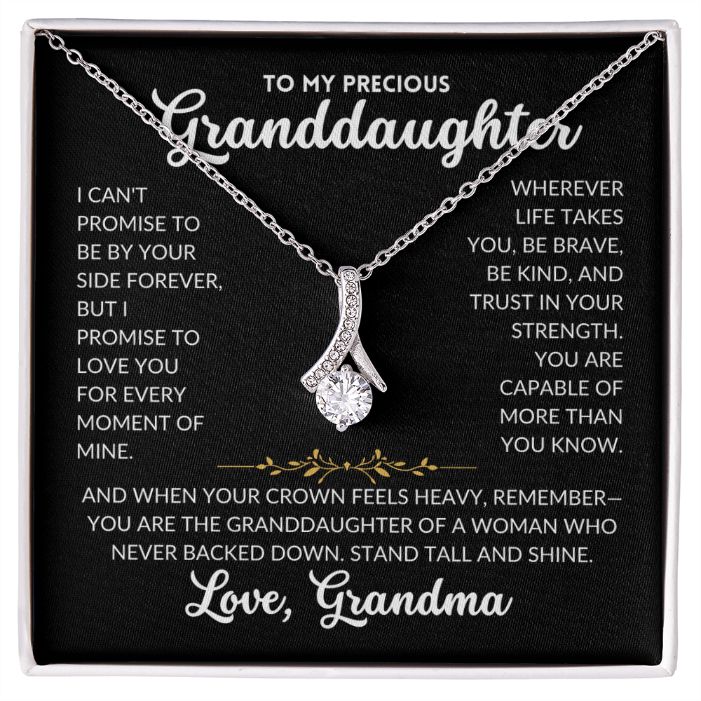 Serene Grace Necklace - For Granddaughter, From Grandma (Black Background)