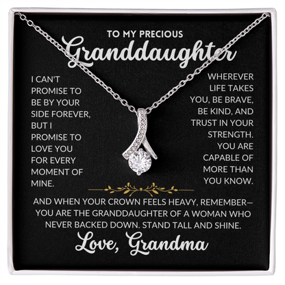 Serene Grace Necklace - For Granddaughter, From Grandma (Black Background)