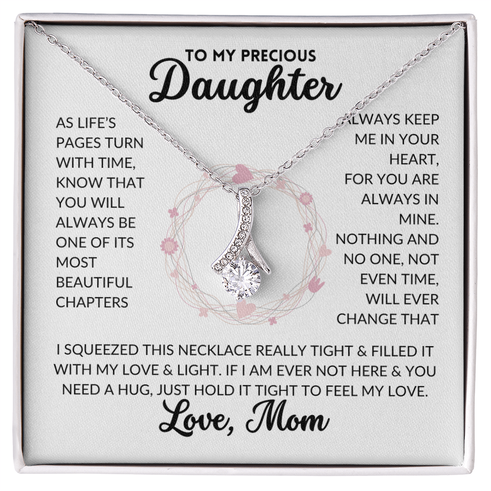 Serene Grace Necklace - To My Daughter, From Mom (White Background)
