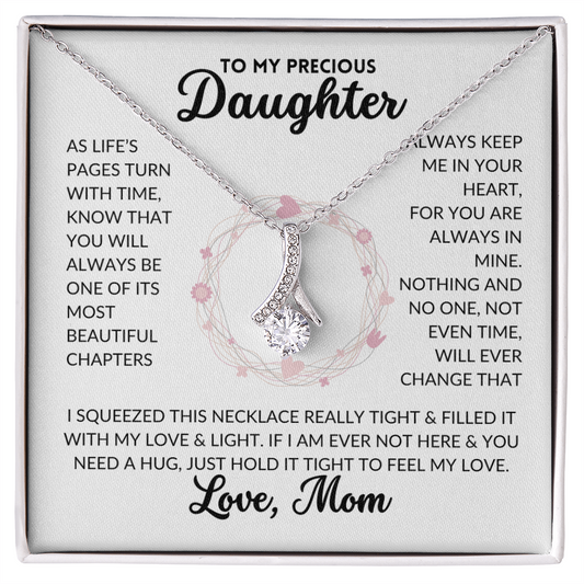 Serene Grace Necklace - To My Daughter, From Mom (White Background)