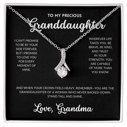 Serene Grace Necklace - To My Granddaughter, From Grandma (Black Background)