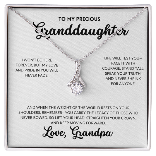 Serene Grace Necklace - To My Granddaughter, From Grandpa (White Background)