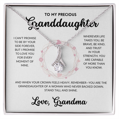 Serene Grace Necklace - To My Granddaughter, From Grandma (White Background)