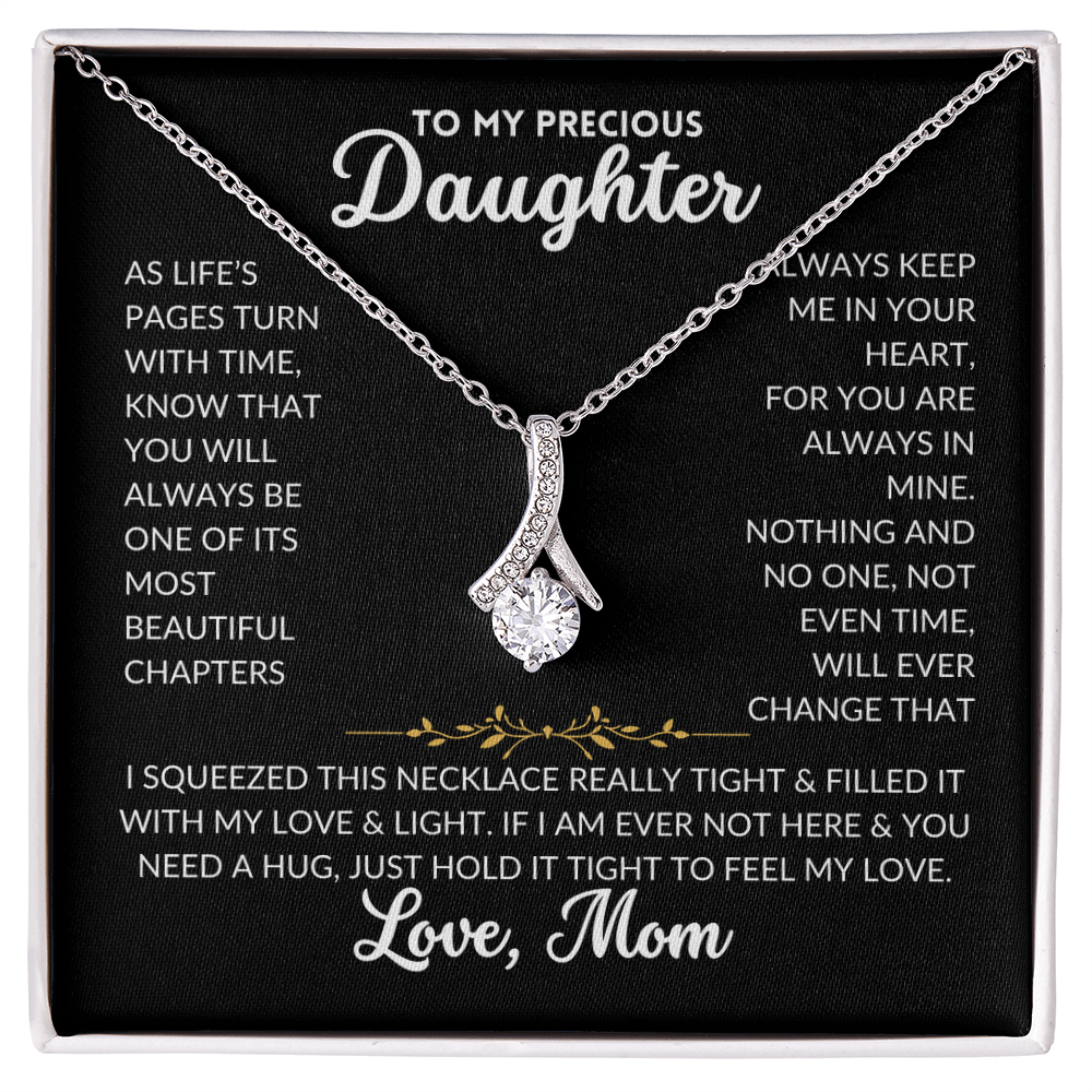 Serene Grace Necklace - To My Daughter, From Mom (Black Background)