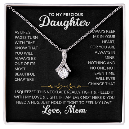 Serene Grace Necklace - To My Daughter, From Mom (Black Background)