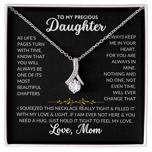 Serene Grace Necklace - To My Daughter, From Mom (Black Background)