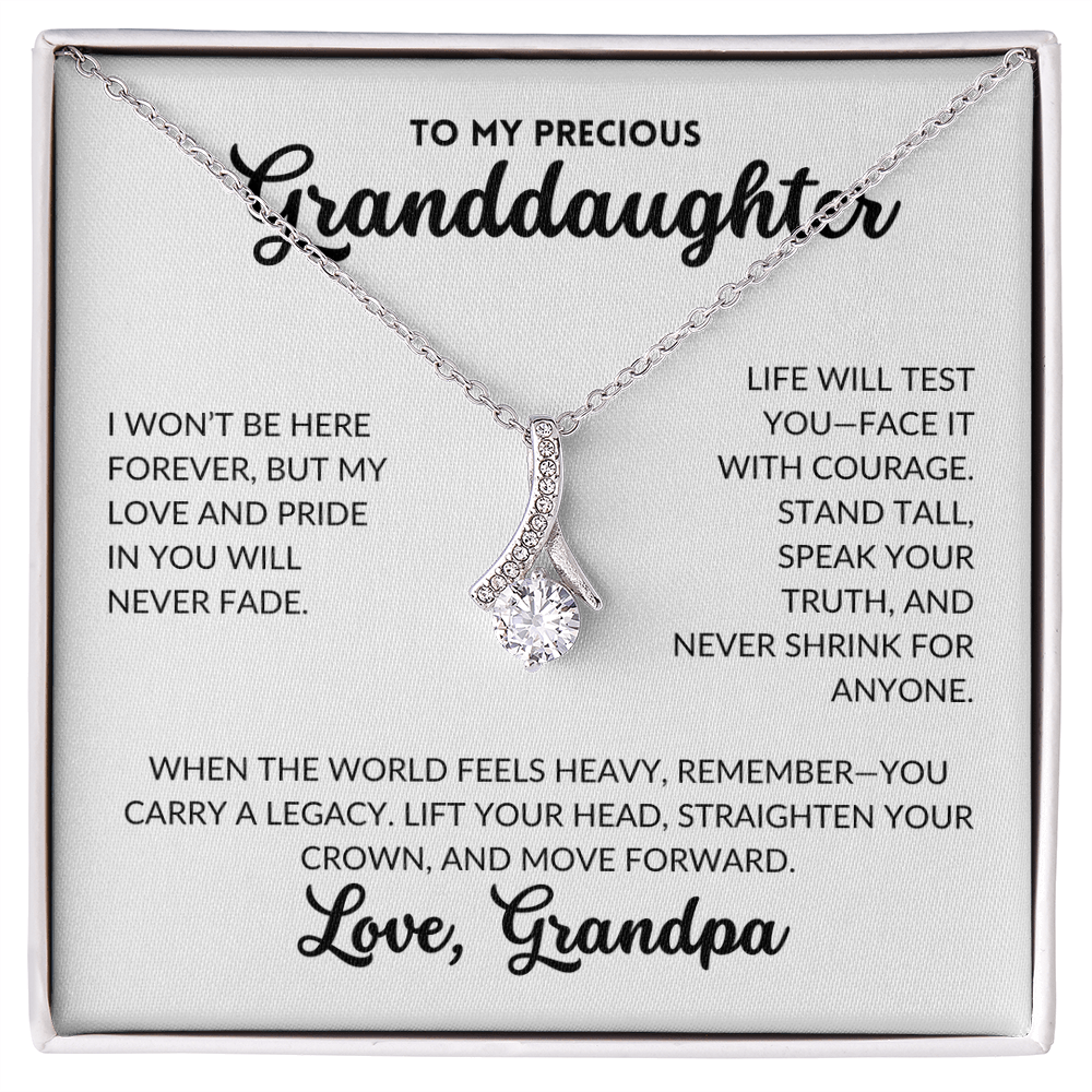 Serene Grace Necklace - To My Granddaughter, From Grandpa (White Background)