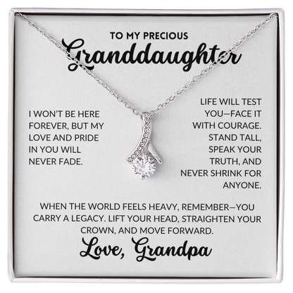 Serene Grace Necklace - To My Granddaughter, From Grandpa (White Background)