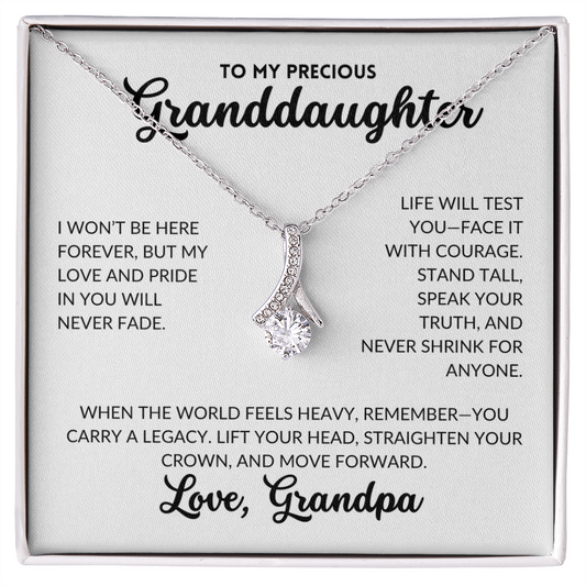 Serene Grace Necklace - To My Granddaughter, From Grandpa (White Background)