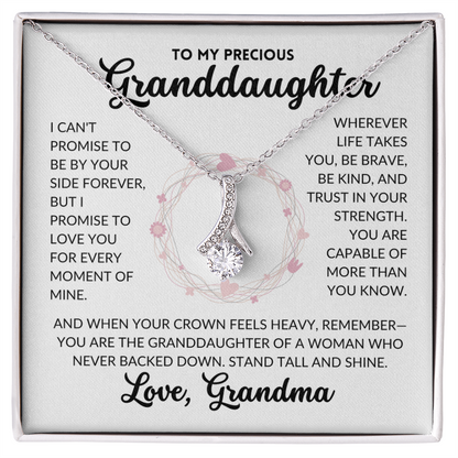 Serene Grace Necklace - To My Granddaughter, From Grandma (White Background)