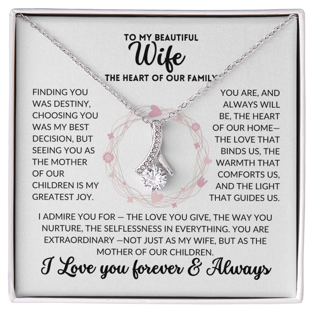 Serene Grace Necklace - To My Wife, The Best Mom (White Background)