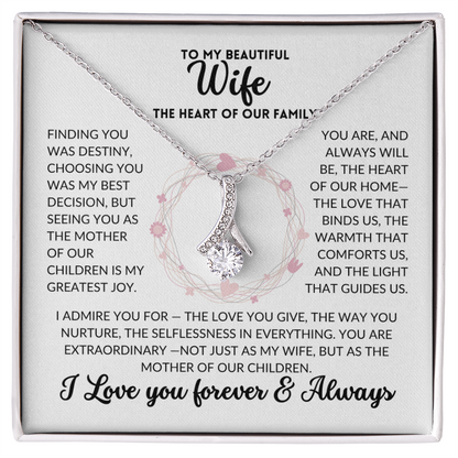 Serene Grace Necklace - To My Wife, The Best Mom (White Background)
