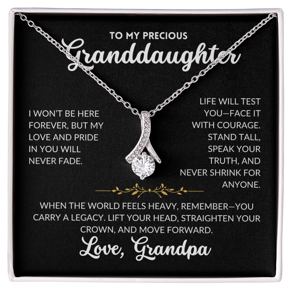Serene Grace Necklace - To My Granddaughter, From Grandpa (Black Background)