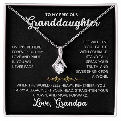 Serene Grace Necklace - To My Granddaughter, From Grandpa (Black Background)