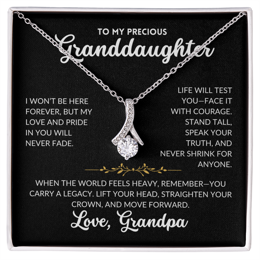 Serene Grace Necklace - To My Granddaughter, From Grandpa (Black Background)