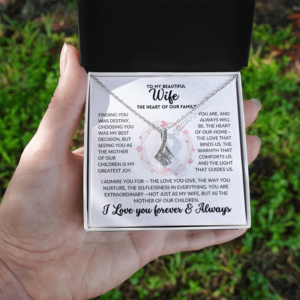 Serene Grace Necklace - To My Wife, The Best Mom (White Background)