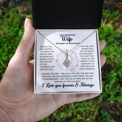 Serene Grace Necklace - To My Wife, The Best Mom (White Background)
