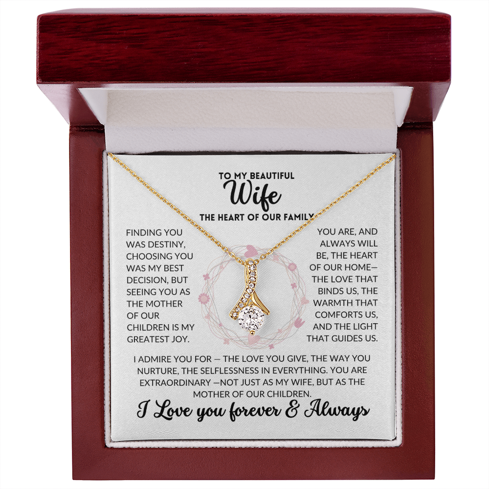 Serene Grace Necklace - To My Wife, The Best Mom (White Background)