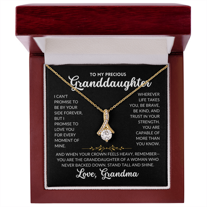 Serene Grace Necklace - For Granddaughter, From Grandma (Black Background)