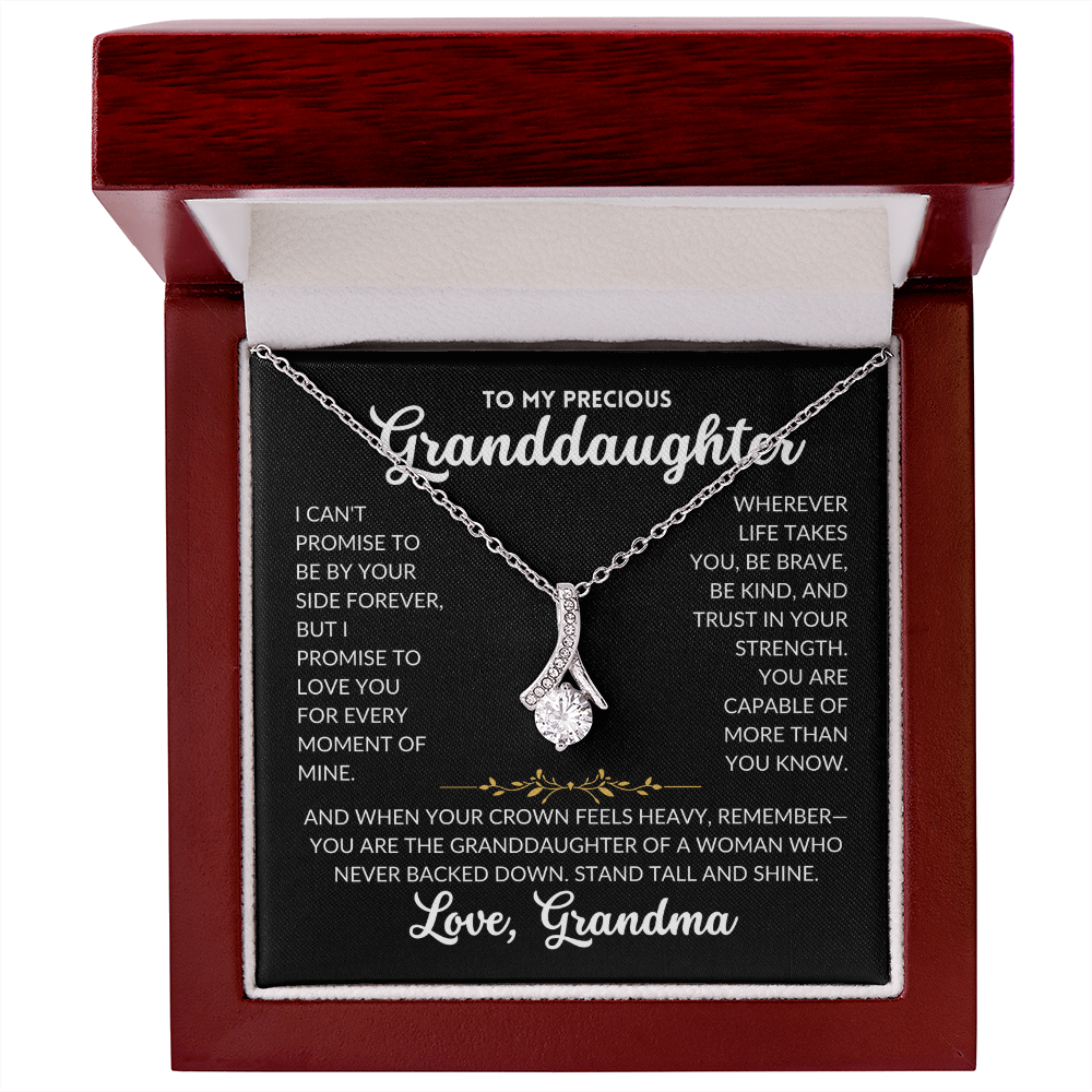 Serene Grace Necklace - For Granddaughter, From Grandma (Black Background)