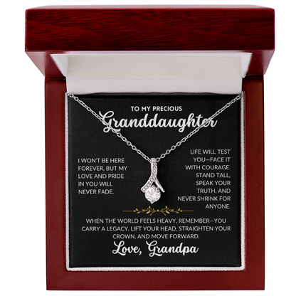 Serene Grace Necklace - To My Granddaughter, From Grandpa (Black Background)