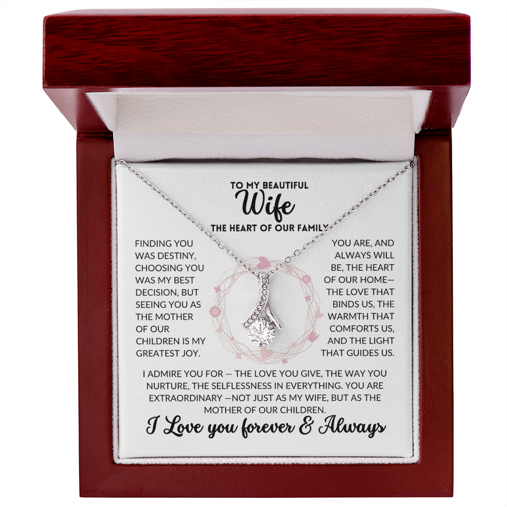 Serene Grace Necklace - To My Wife, The Best Mom (White Background)