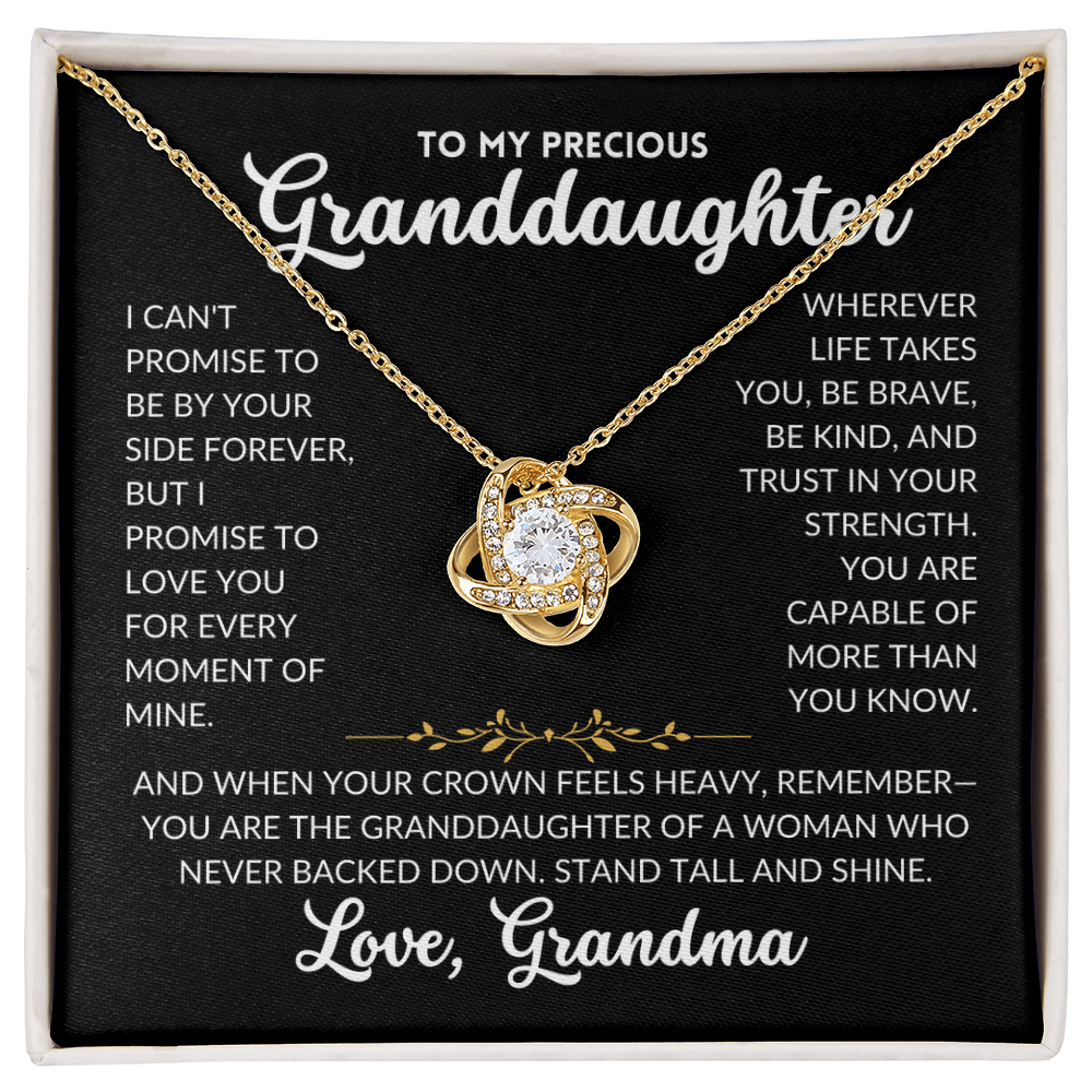 Love Knot Necklace - To My Granddaughter, From Grandma (Black Background)