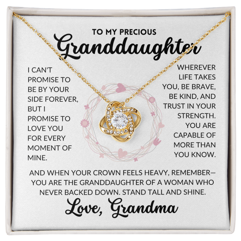 Love Knot Necklace - To My Granddaughter, From Grandma (White Background)