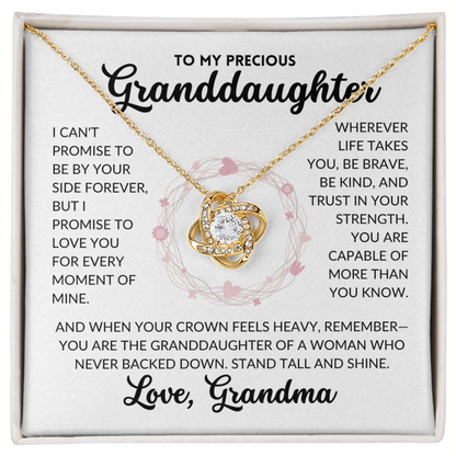 Love Knot Necklace - To My Granddaughter, From Grandma (White Background)