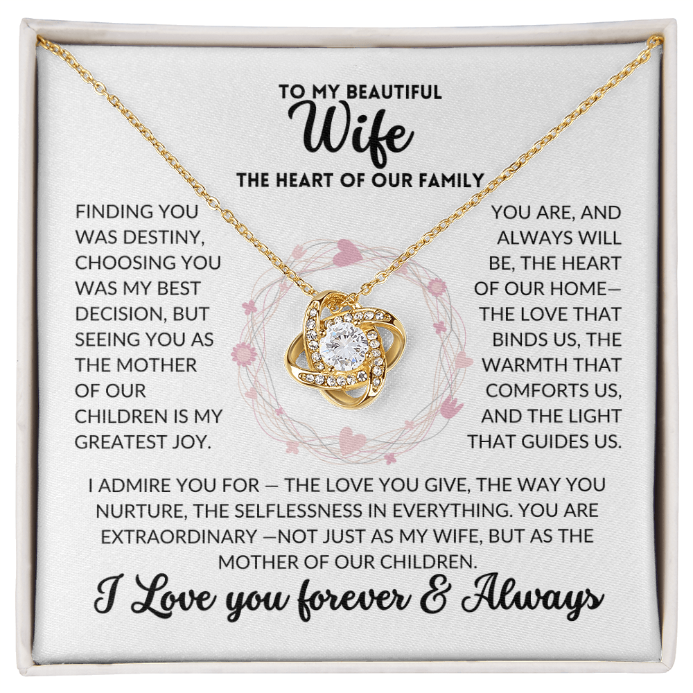 Love Knot Necklace - To My Wife, The Best Mom (White Background)