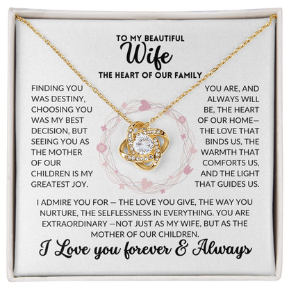Love Knot Necklace - To My Wife, The Best Mom (White Background)