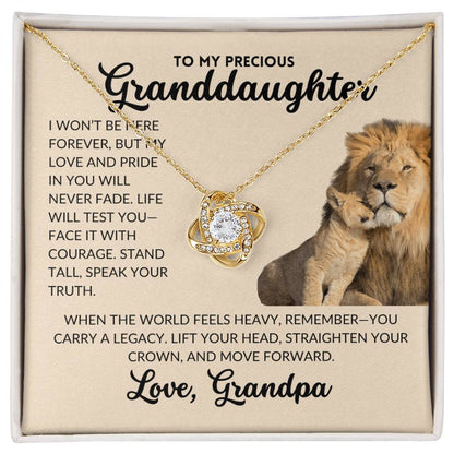 Love Knot Necklace - To My Granddaughter, From Grandpa