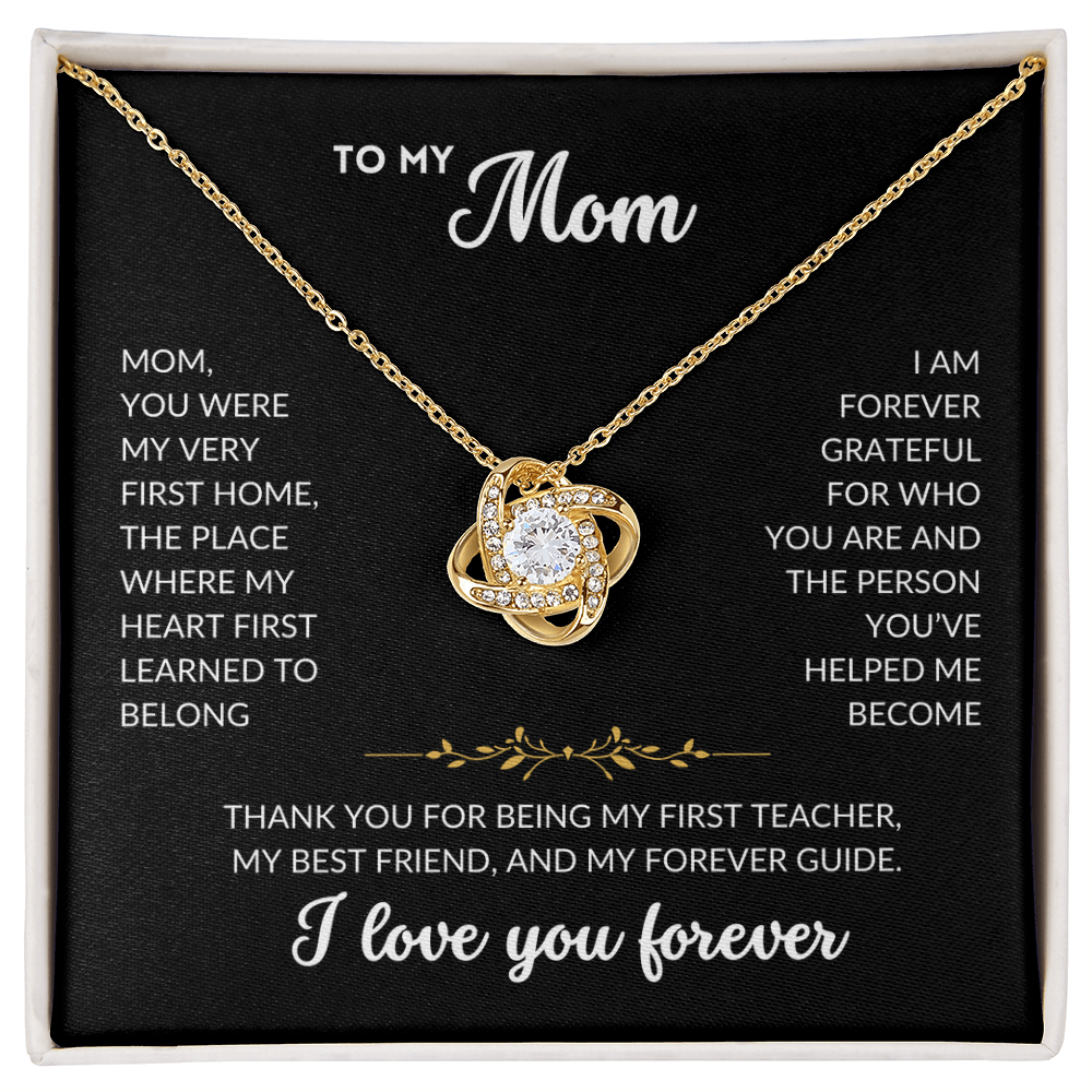 Love Knot Necklace - To My Mom (Black Background)