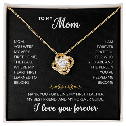 Love Knot Necklace - To My Mom (Black Background)