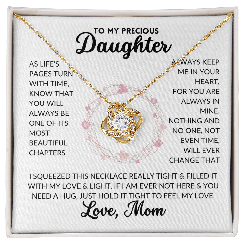 Love Knot Necklace - To My Daughter, From Mom (White Background)