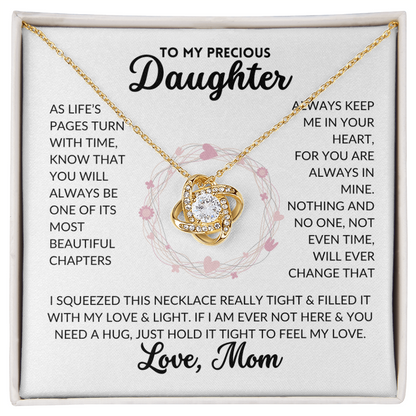 Love Knot Necklace - To My Daughter, From Mom (White Background)
