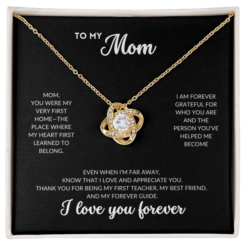 Love Knot Necklace - To My Mom (Black Background)