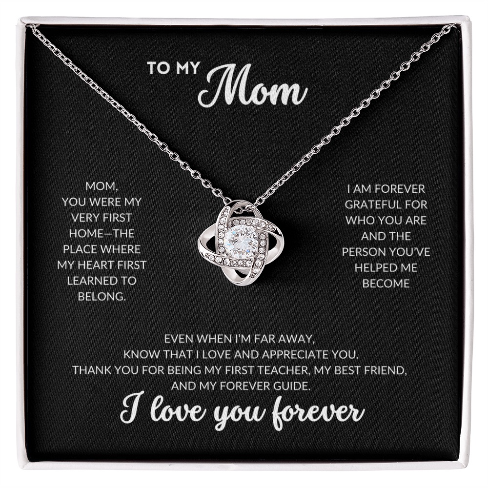 Love Knot Necklace - To My Mom (Black Background)