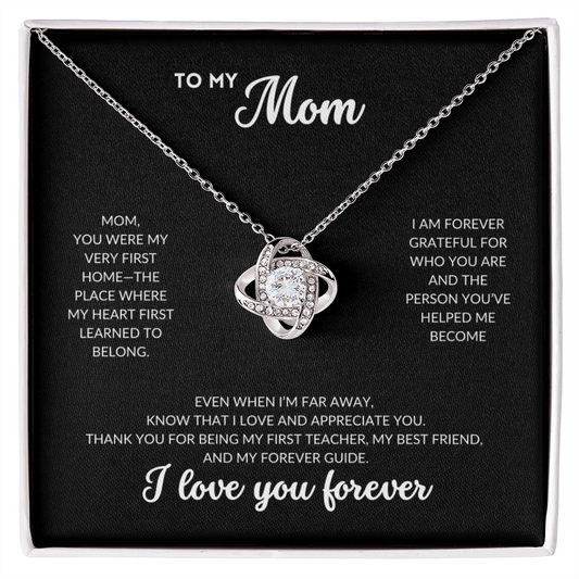 Love Knot Necklace - To My Mom (Black Background)