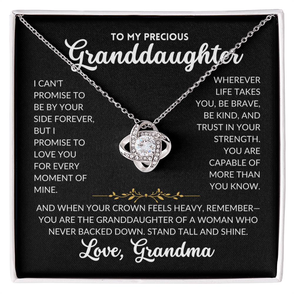 Love Knot Necklace - To My Granddaughter, From Grandma (Black Background)