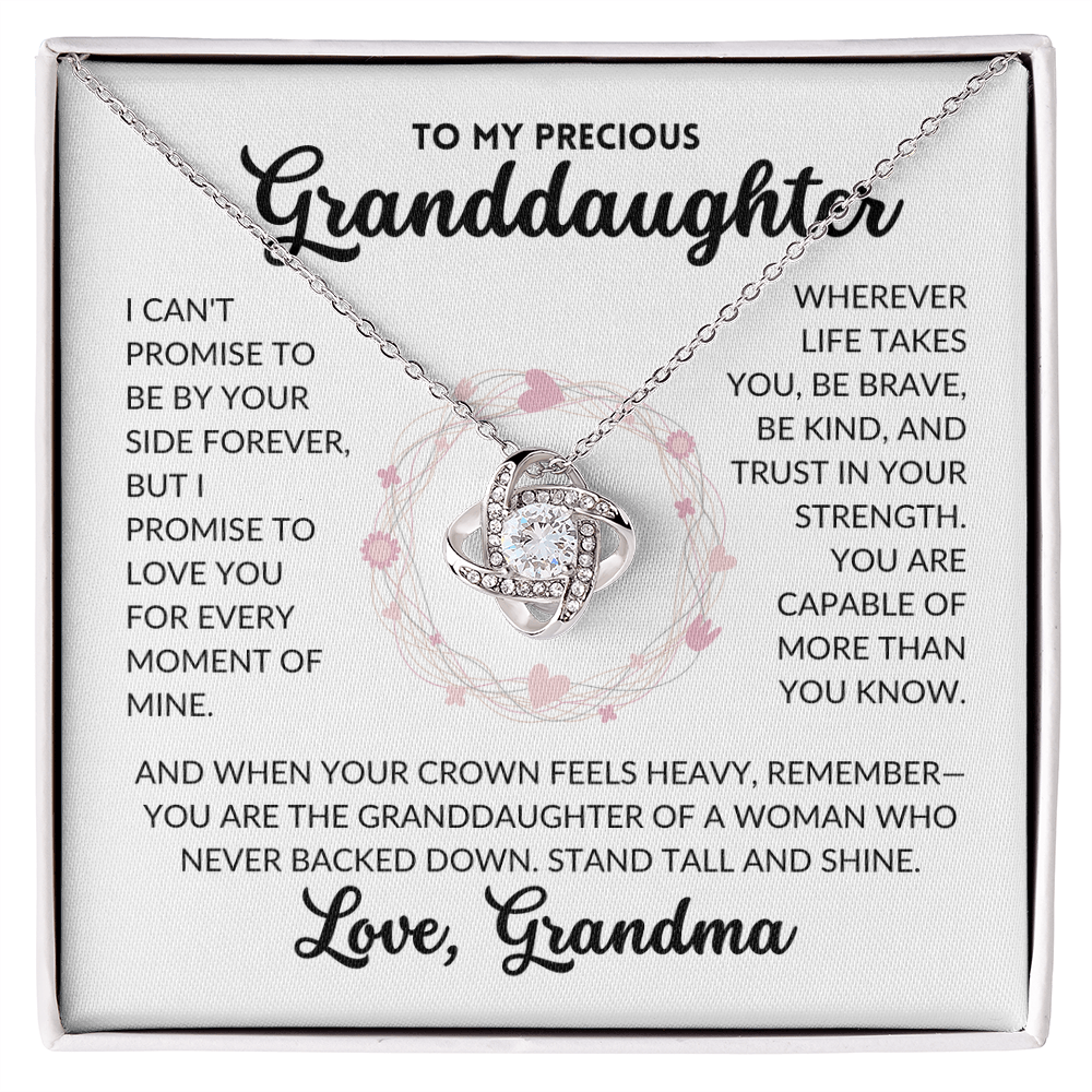 Love Knot Necklace - To My Granddaughter, From Grandma (White Background)