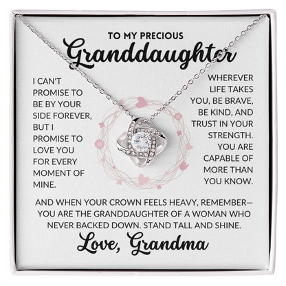 Love Knot Necklace - To My Granddaughter, From Grandma (White Background)
