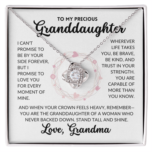 Love Knot Necklace - To My Granddaughter, From Grandma (White Background)