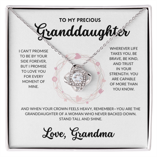 Love Knot Necklace - To My Granddaughter, From Grandma (White Background)